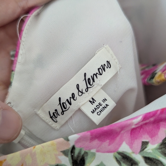 For Love And Lemons June Floral Mini Dress Milkmaid Babydoll - Picture 12 of 15